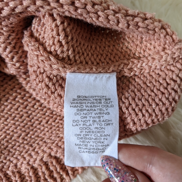 Intermix v-neck Pink Sparkle, knit tie back, tank top shirt, small - Picture 7 of 12